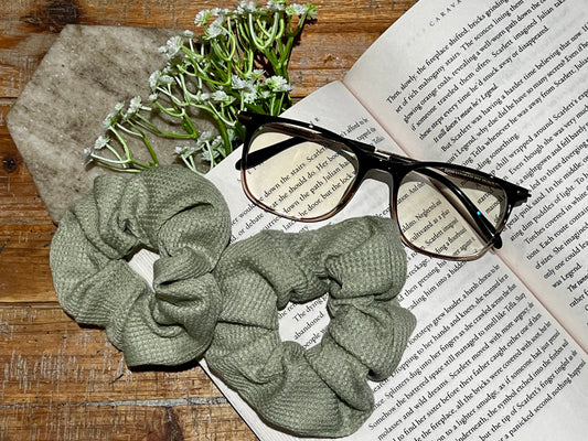 Sage Waffle Scrunchie
