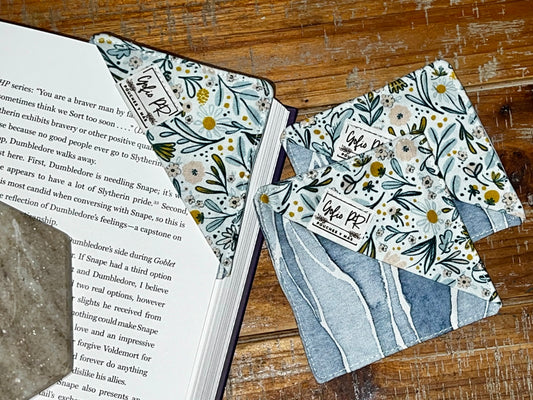 Flower Fabric Corner Bookmark